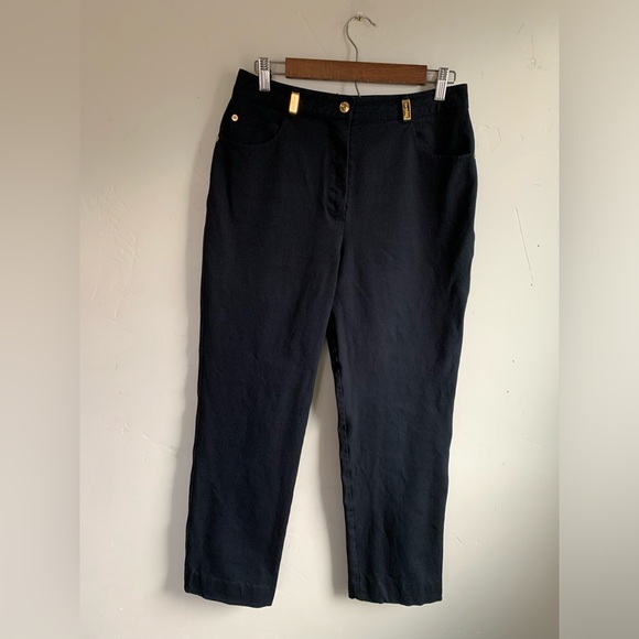 st. john sport women’s black trouser dress pants 6 chino high waist straight leg - Picture 7 of 16